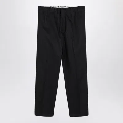 JIL SANDER NAVY BLUE COTTON PANTS