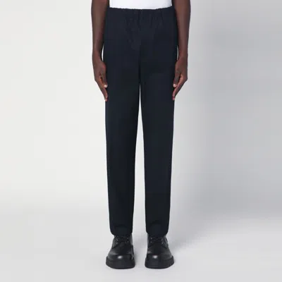Jil Sander Navy Blue Cotton Pants
