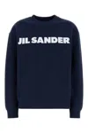 Jil Sander Logo-print Cotton Sweatshirt In Blue