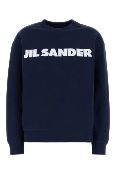 Jil Sander Navy Blue Cotton Sweatshirt
