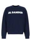 Jil Sander Cotton Logo Sweatshirt In Blue
