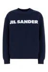 Jil Sander Logo-print Cotton Sweatshirt In Blue