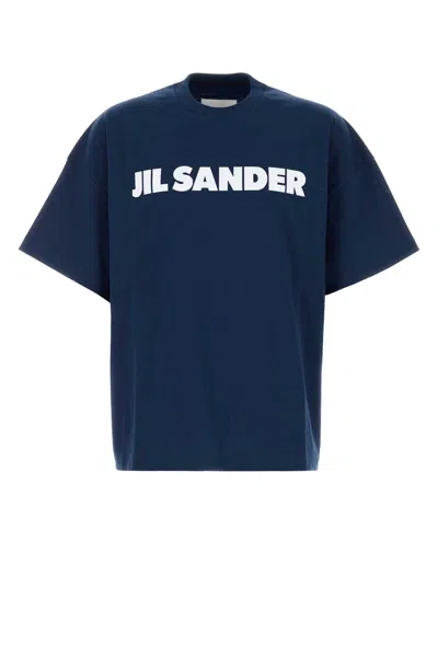 JIL SANDER NAVY BLUE COTTON T-SHIRT