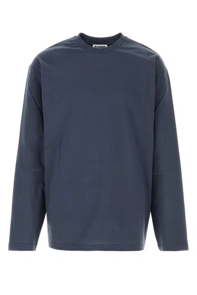 Jil Sander Long-sleeve Crewneck T-shirt In Blue