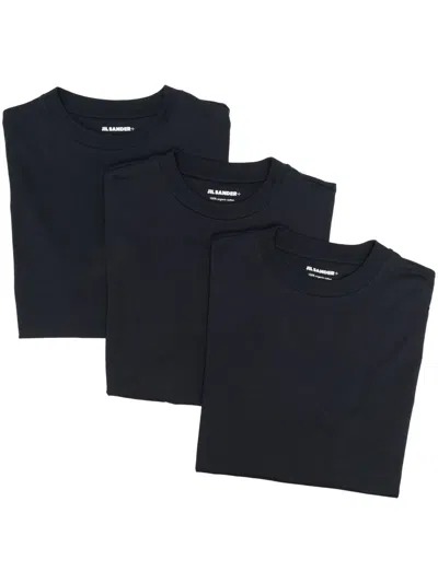 Jil Sander Navy Blue Cotton T Shirt Pack Of Three