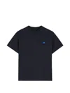 Jil Sander Cotton T-shirt With Contrasting Embroidered Front Logo In Blue