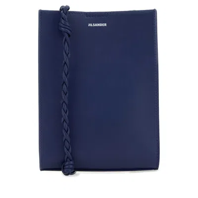 Jil Sander Navy Blue Leather Small Tangle Shoulder Bag