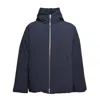 Jil Sander Navy Blue Oversized Puffer Jacket With Hood In Blue