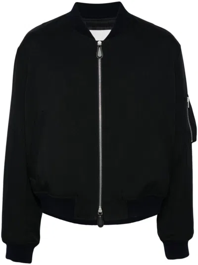JIL SANDER NAVY BLUE PADDED BOMBER JACKET