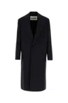 Jil Sander Wool Coat With Front Pockets And Long Length In Black