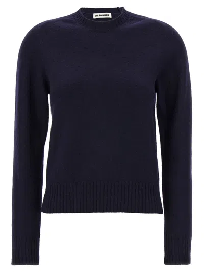 JIL SANDER NAVY BLUE WOOL SWEATER