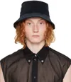 Jil Sander Navy Corduroy Bucket Hat In 400 - Dark Navy