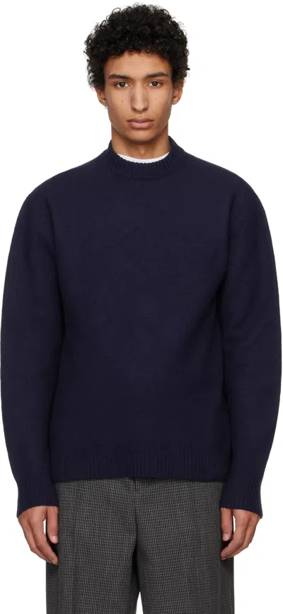 Jil Sander Navy Crew-neck Sweater In 402 Midnight