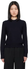Jil Sander Navy Crewneck Sweater In 402 Navy