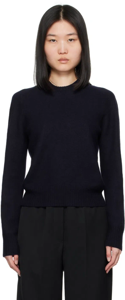 Jil Sander Navy Crewneck Sweater In 402 Navy