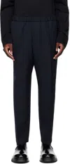 JIL SANDER NAVY DRAWSTRING TROUSERS