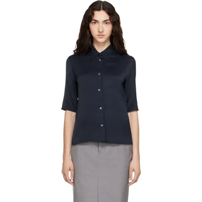 Jil Sander Navy Envers Satin Shirt In Black