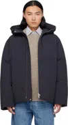 Jil Sander Navy Hooded Down Jacket In 402 Midnight