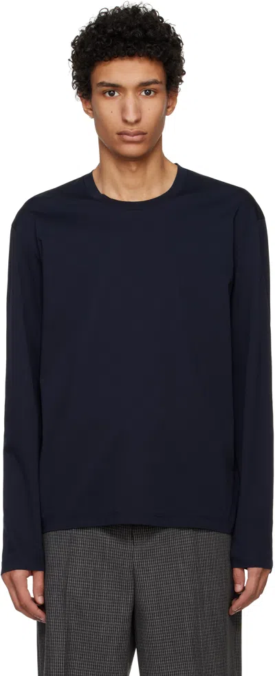 Jil Sander Navy Logo Flag Left T-shirt In 402 Midnight
