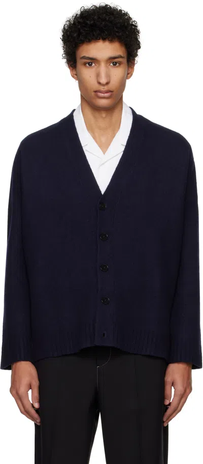 JIL SANDER NAVY OVERSIZED CARDIGAN