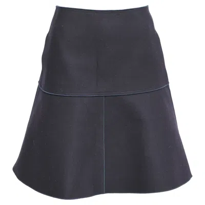 Jil Sander Navy Panelled Mini Skirt In Black Wool