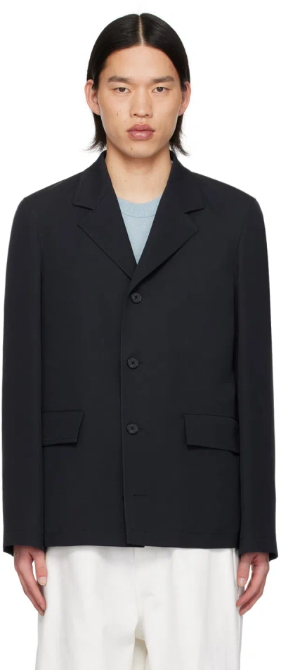 Jil Sander Navy Single-breasted Blazer In 401 Navy