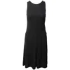 Jil Sander Navy Sleeveless Mid Length Dress In Black Jersey In Black