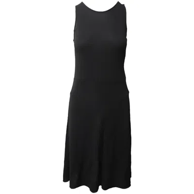 Jil Sander Navy Sleeveless Mid Length Dress In Black Jersey