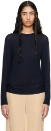 Jil Sander Navy Virgin Wool Sweater In 402 Midnight