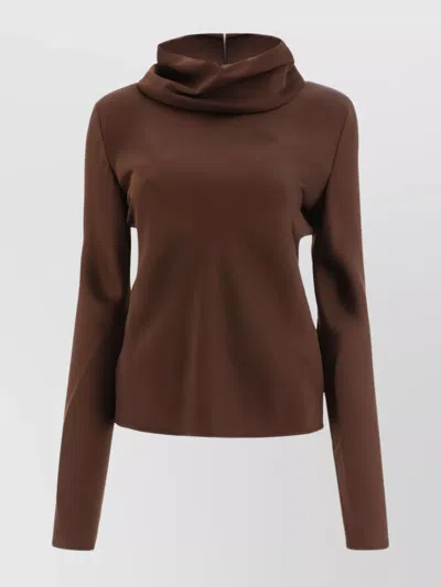 Jil Sander Neck Cowl Sleeves Long Knitwear In Brown
