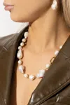 Jil Sander Grainy Freshwater Pearl Chain Necklace In Gold
