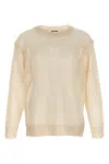 Jil Sander Mesh Net Knitwear Ribbed Finish In Neutral