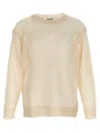 Jil Sander Mesh Net Knitwear Ribbed Finish In Beige