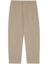 Jil Sander Logo-patch Wool Tapered Trousers In Neutrals