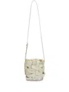 Jil Sander Small Woven Leather Bucket Bag In White