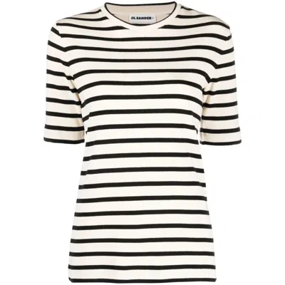 JIL SANDER JIL SANDER NEUTRALS TOPS - T-SHIRTS & JERSEYS WOMEN