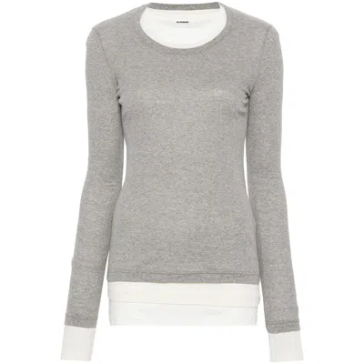 JIL SANDER JIL SANDER NEUTRALS TOPS - T-SHIRTS & JERSEYS WOMEN