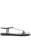 Jil Sander Black Sandals With Ankle Buckle Closure In Leather Woman In Black