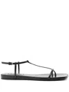 Jil Sander Women Black Sandals With Ankle Buckle Closure In Leather Woman In Black