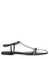 Jil Sander Black Sandals With Ankle Buckle Closure In Leather Woman In Black