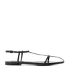 Jil Sander Black Sandals With Ankle Buckle Closure In Leather Woman In Black