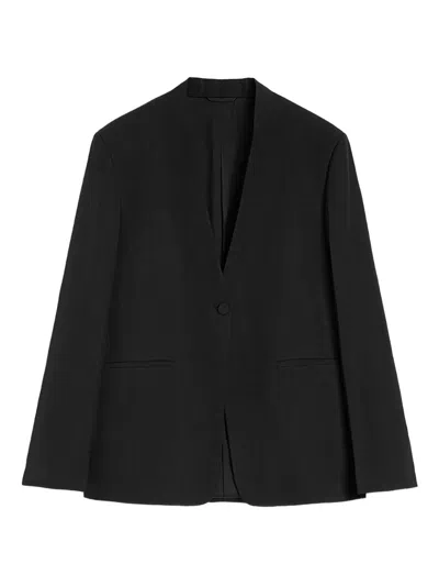 Jil Sander No-lapel Blazer In Black