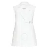 Jil Sander Notch Napel Two Pocket Cotton Vest In White