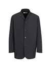 Jil Sander Notched-lapel Button-up Blazer In Black