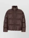 Jil Sander Nylon Down Puffer Jacket With High Collar In Brown
