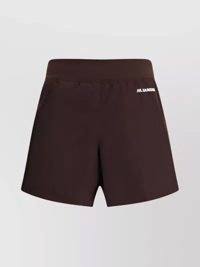 Jil Sander Nylon Elasticated Waist Sports Shorts In Multicolor