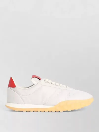 Jil Sander Nylon Nappa Leather Low Top Sneakers In White