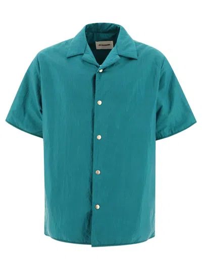 Jil Sander Nylon Overshirt In Green