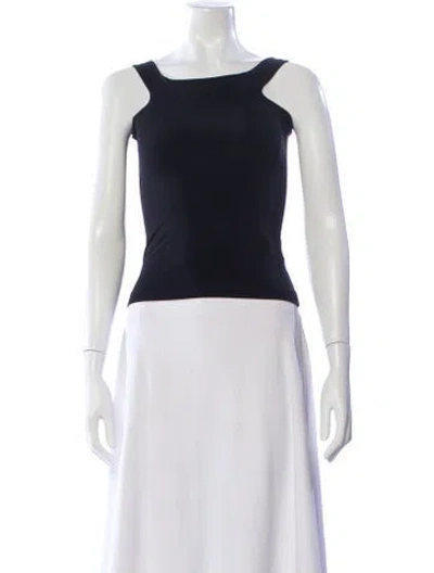 Pre-owned Jil Sander Nylon Square Neckline Top In Black