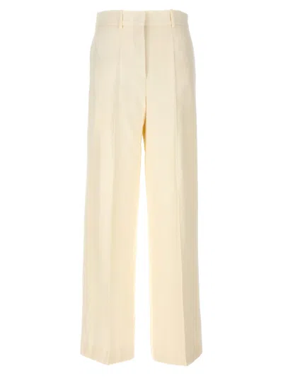 Jil Sander Wide Leg Trousers Front Pleats In Beige